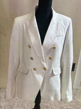 Women's White Double-Breasted Blazer with Gold Buttons …No bundles